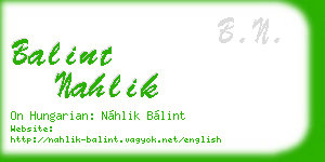 balint nahlik business card