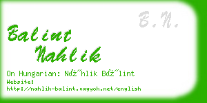 balint nahlik business card